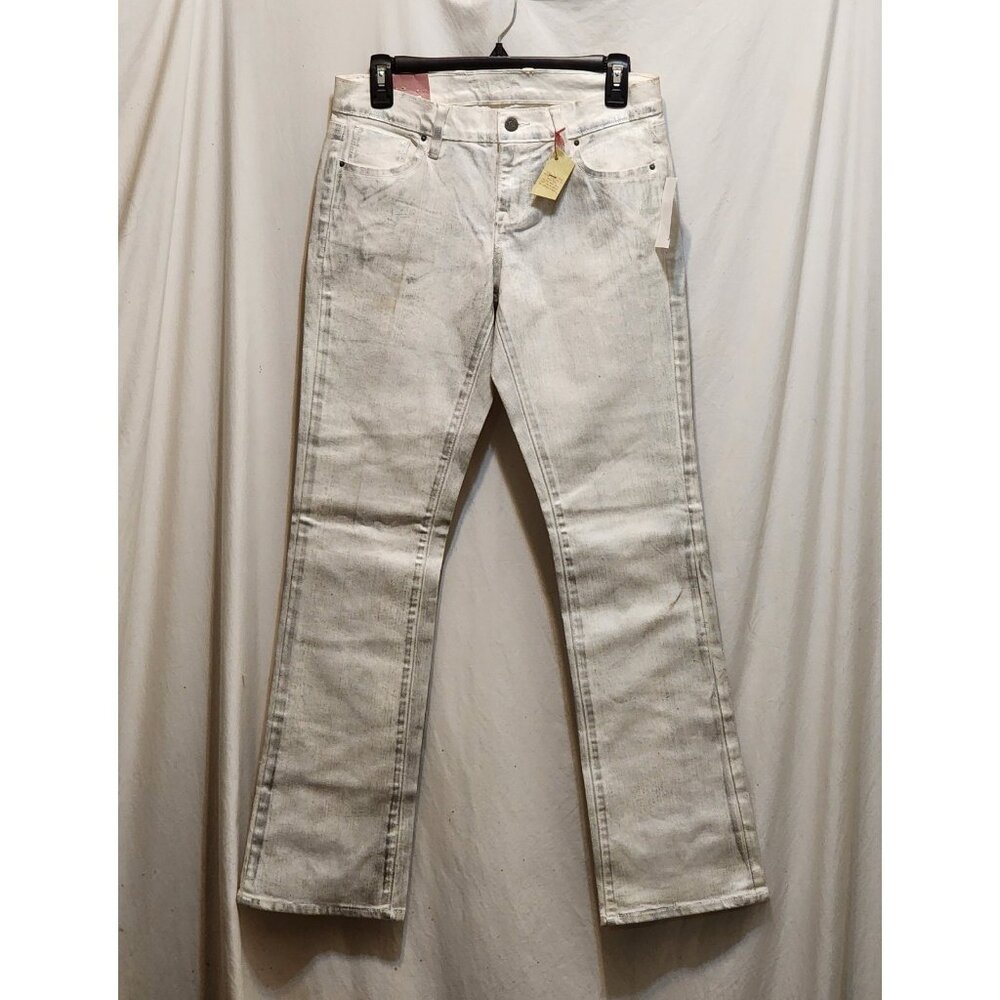 Old Navy Silver White Jeans The Flirtβ Mid-Rise Boot Cut Stretch 4 Regular New